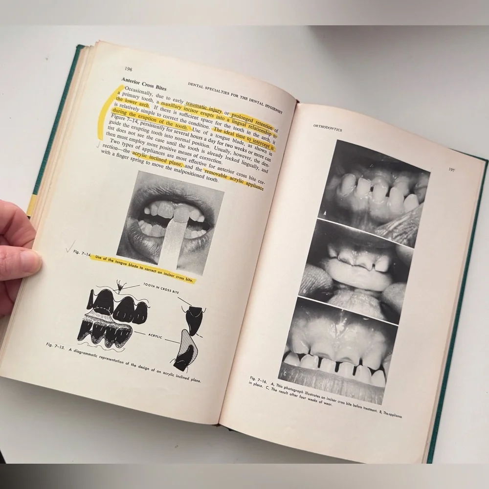 VINTAGE 1969 Dental Specialties for the Dental Hygienist Hardcover Teal Book